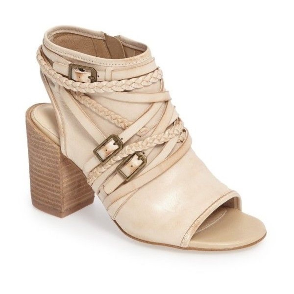 Leather Distressed Strappy Block Heel Shootie - Picture 6 of 6